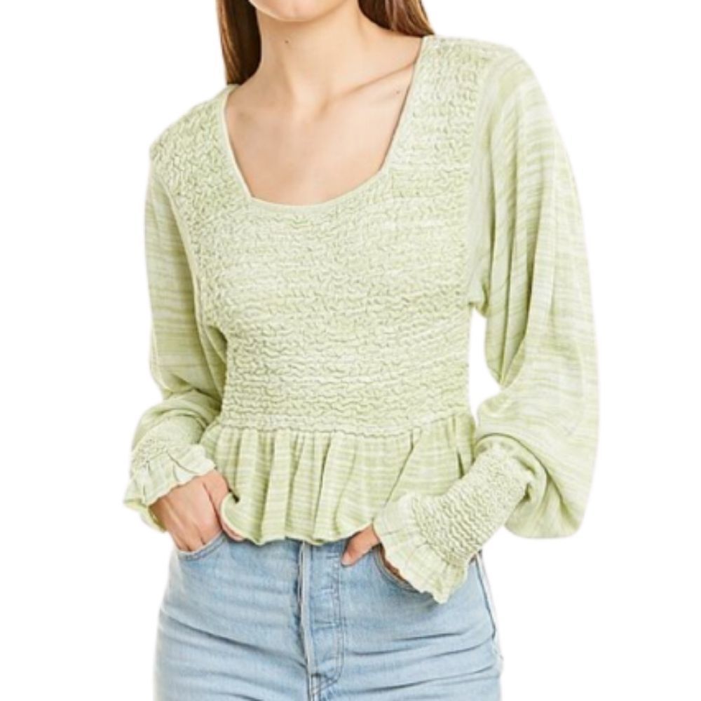 Free People Free Spirit Pullover Women's Knit Blouin Seafoam Womens Size XS